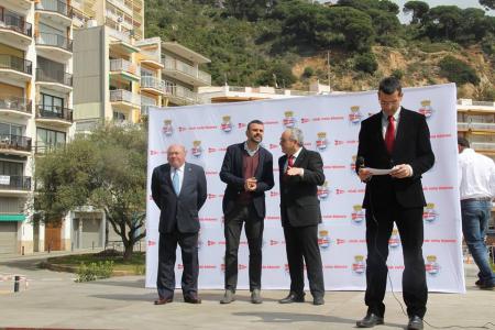 El Conseller Santi Vila inaugura les noves instal·lacions del Club Vela Blanes, acompanyat de l’alcalde, Josep Marigó, i el president del Club, Amadeu Nualart