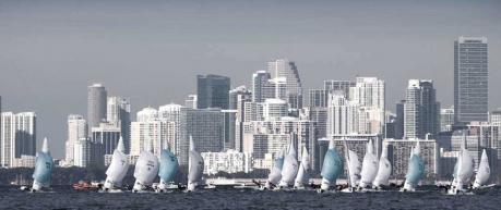 Tres integrants del equip de regates del Club Nàutic Garraf a la ISAF Sailing World Cup Miami