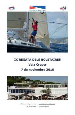 El Club Nàutic Port d’Aro celebra el 7 de novembre la ‘IX Regata Boletaires’ de vela creuer