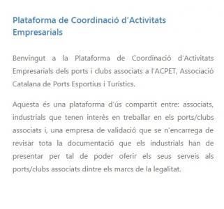 Plataforma de Coordinación de Actividades Empresariales de la ACPET